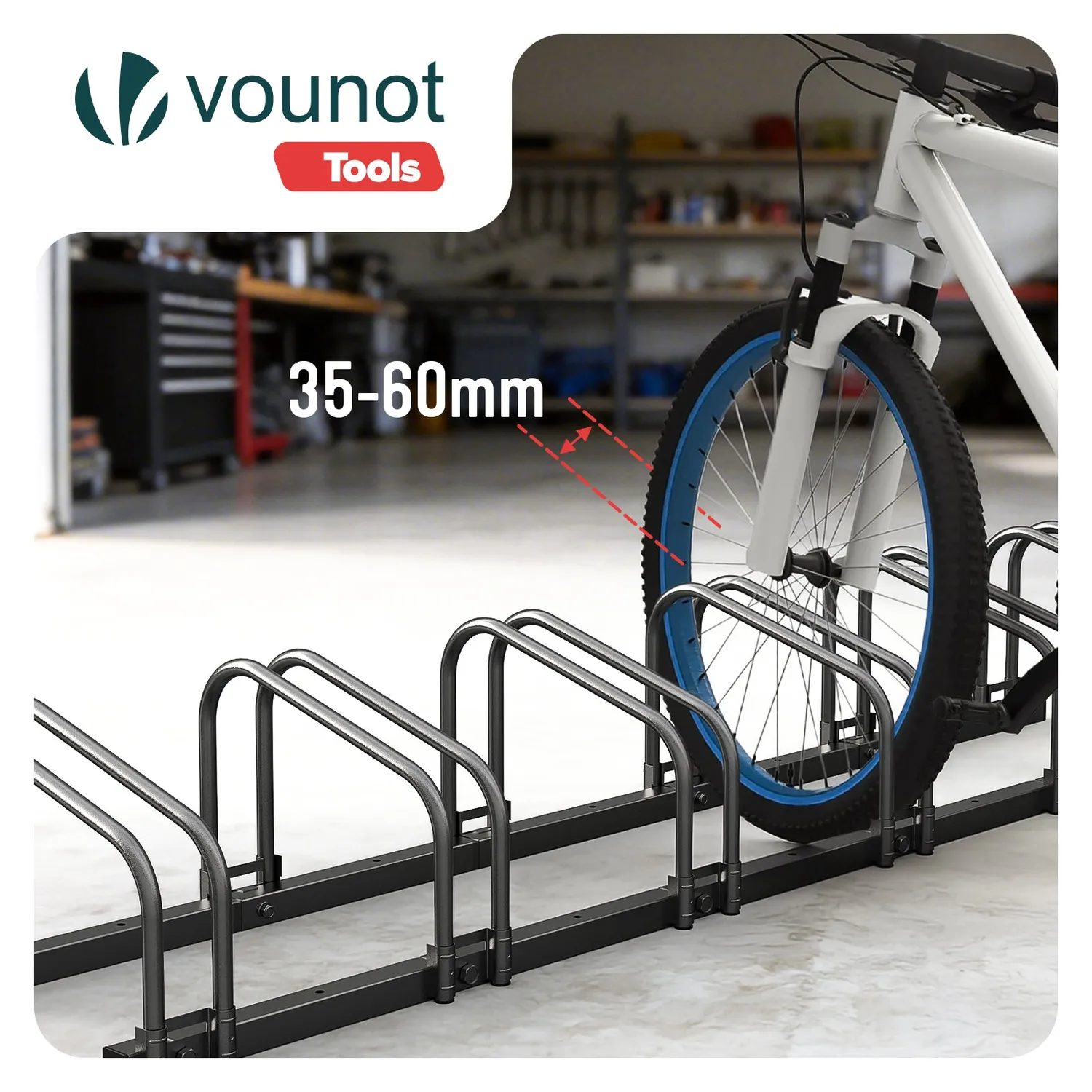VOUNOT Rastrelliera Bici 5 Posti Nera in Metallo