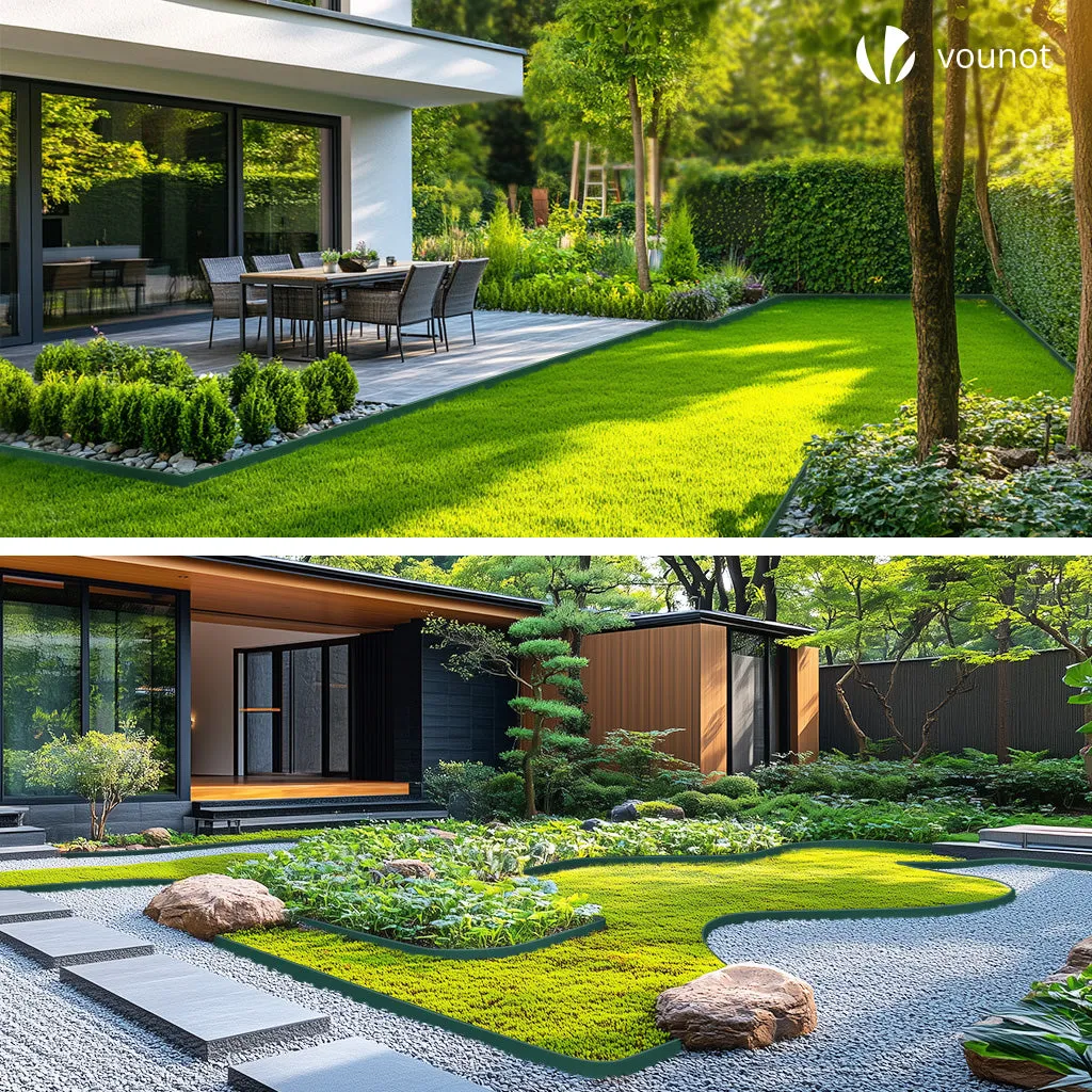 Vounot Bordura Giardino PVC 40 m Verde con Picchetti