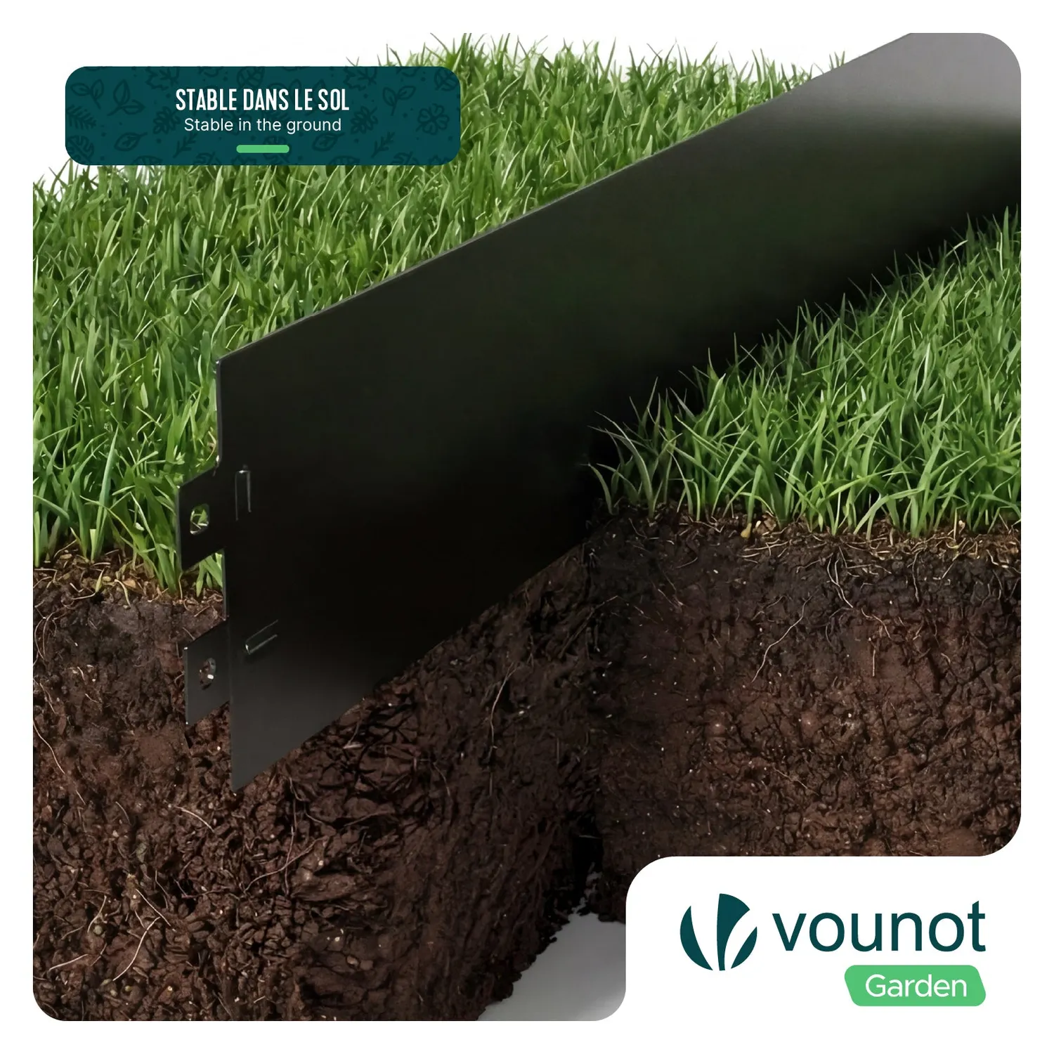 Vounot Bordura Giardino Metallo Nero 100x13 cm 20 Pezzi