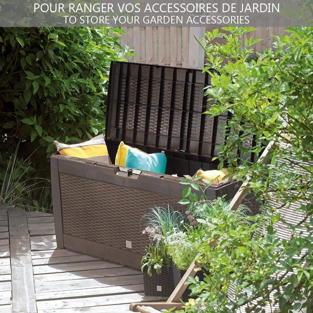 Vounot baule contenitore esterno 310L marrone effetto rattan