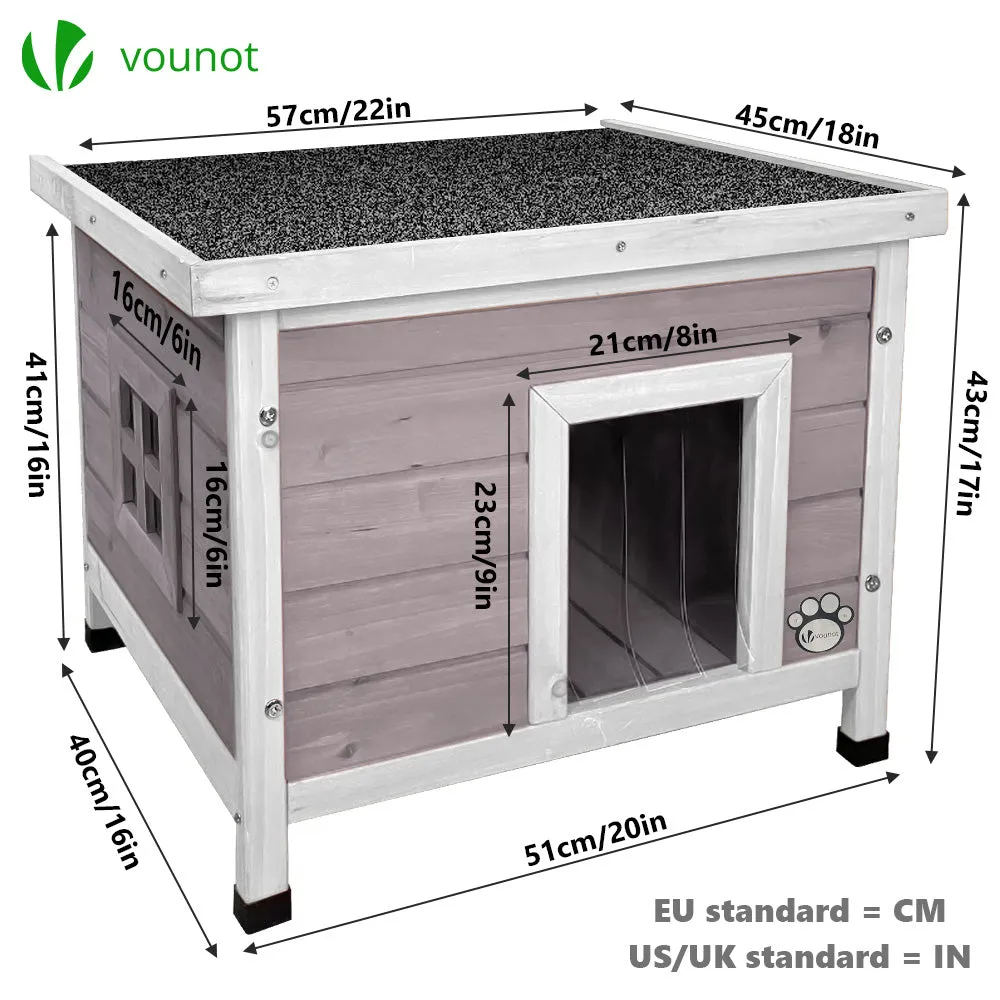 Vounot Cuccia Gatto Legno 57x45x43cm Grigia Esterno