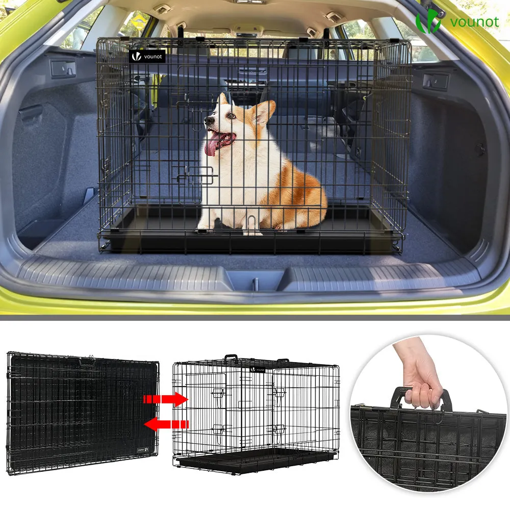 VOUNOT Gabbia per cani pieghevole 92x58x64 cm con telo