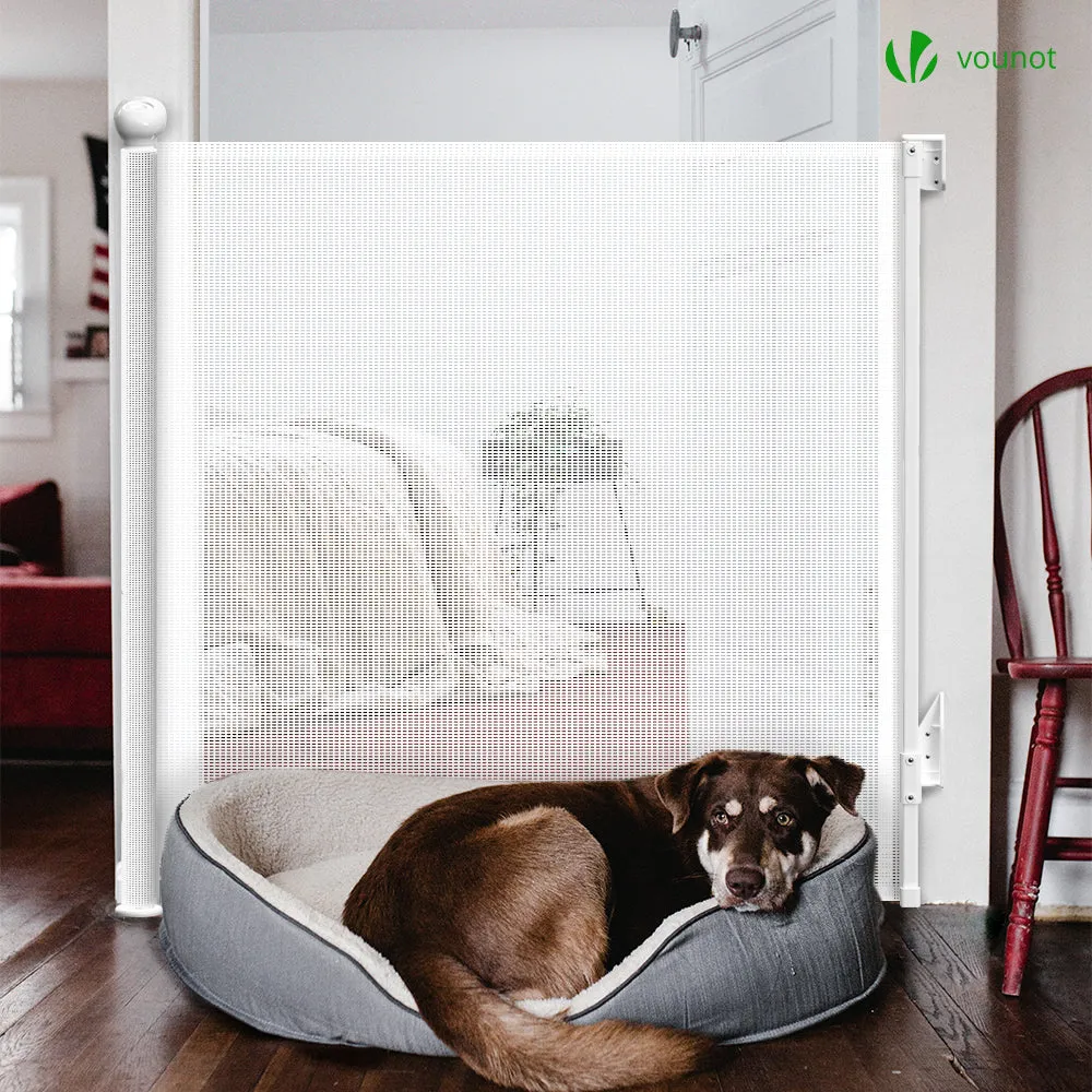 VOUNOT Barriera Sicurezza Retraibile Bianca 180x96cm Bambini