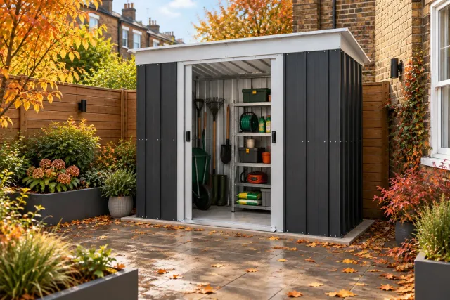 Yardmaster Castleton Pent 10x4 capanno metallo grigio