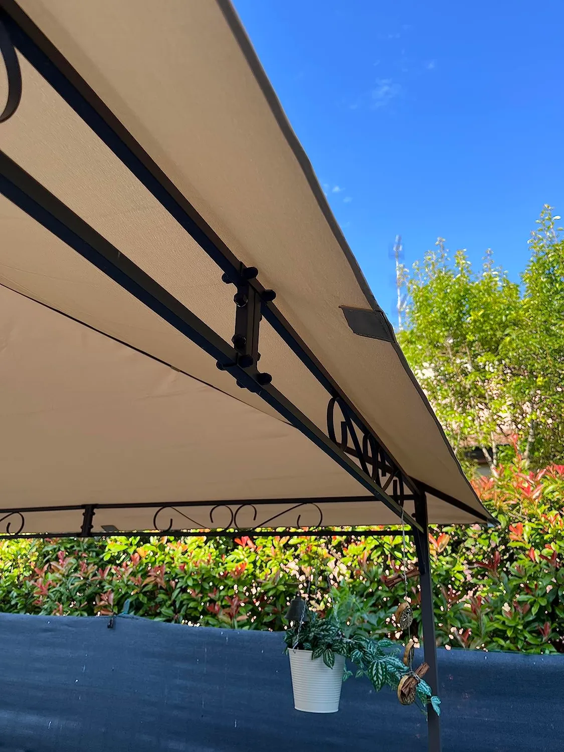 QUICK STAR tetto gazebo 3x3 m 297x297 cm beige ventilato
