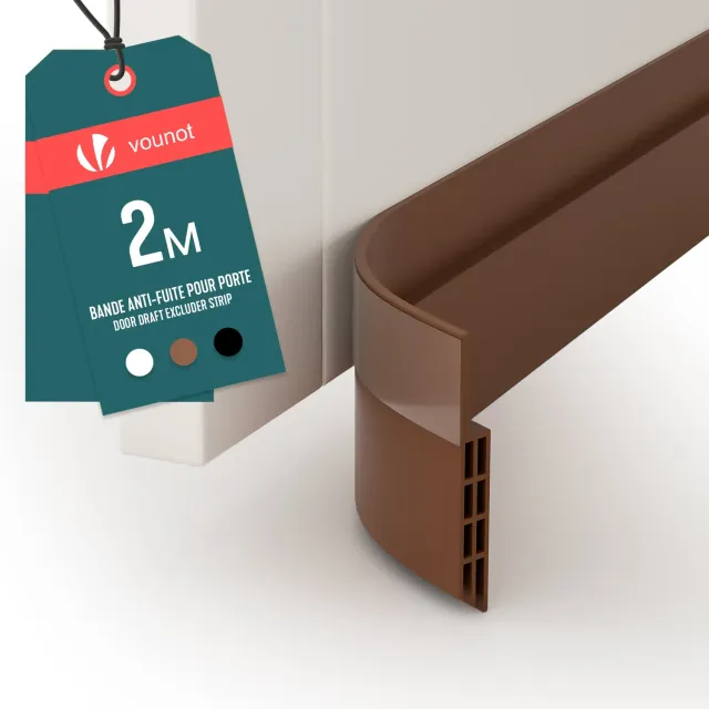 VOUNOT Paraspifferi Porta Adesivo 200cm Marrone Isolante
