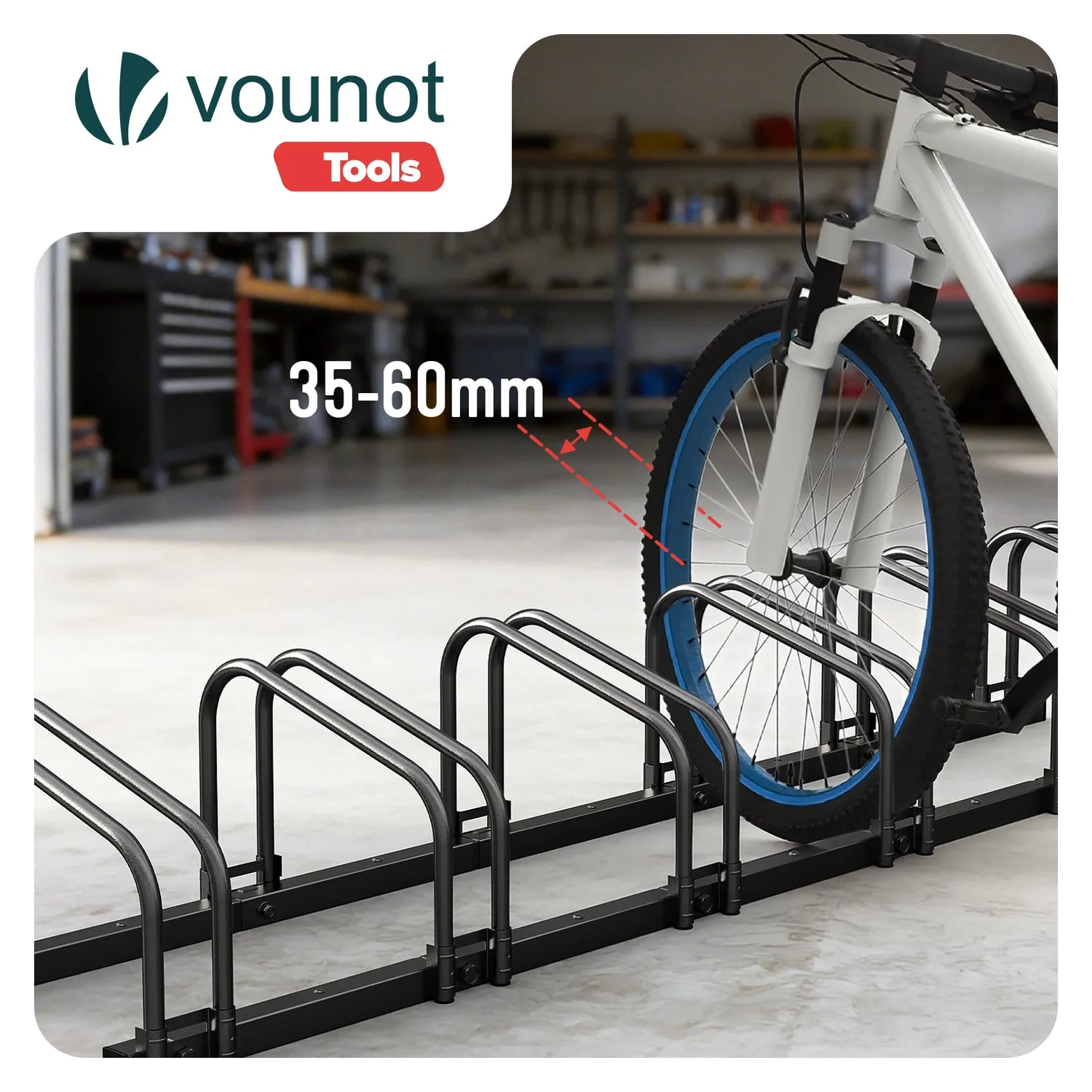 VOUNOT Rastrelliera Bici 4 Posti Nero da terra e muro