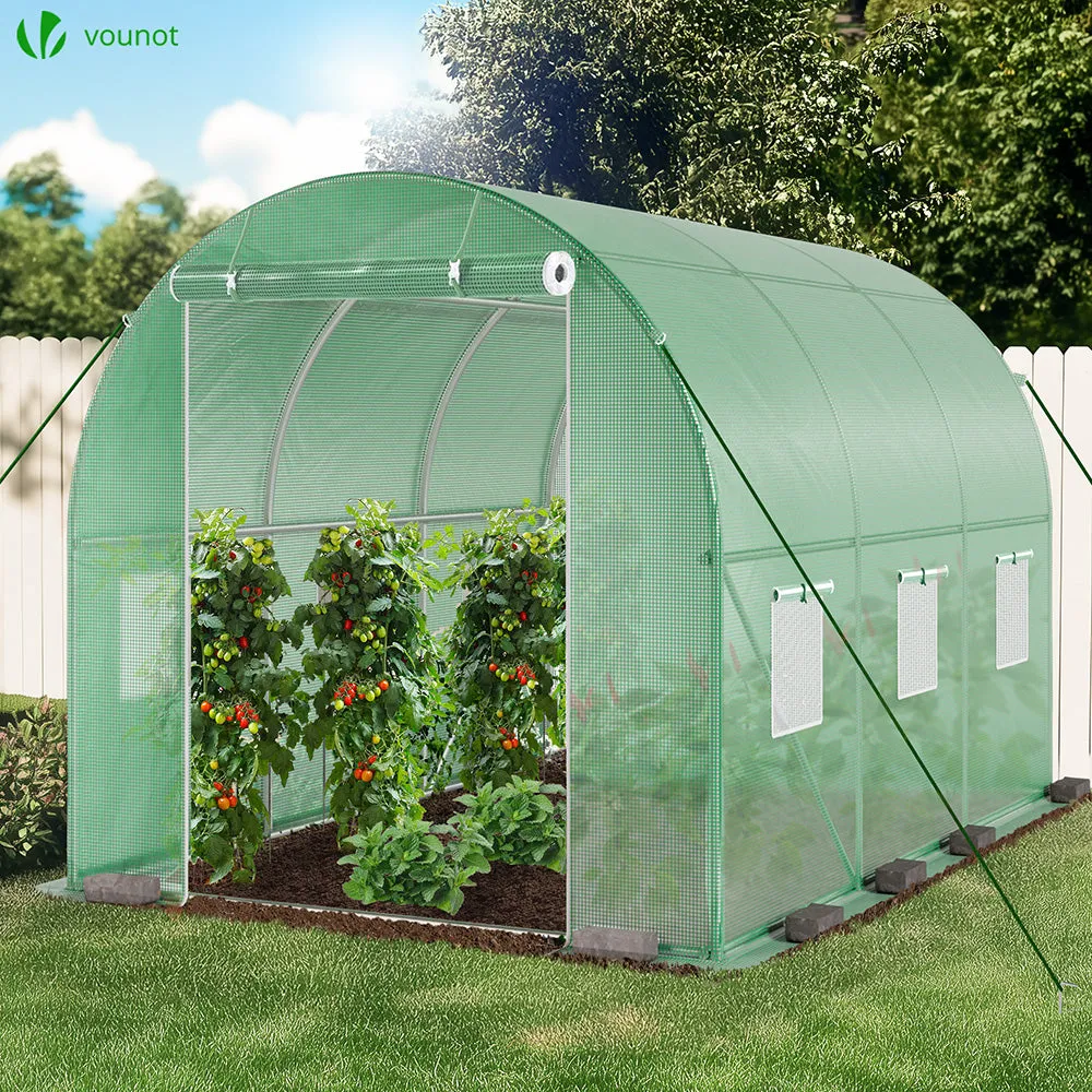 VOUNOT serra tunnel giardino 6 m² acciaio galvanizzato con finestre