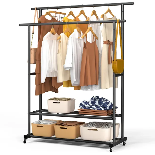 Vounot Stand Appendiabiti Doppio Nero 120x40x146cm