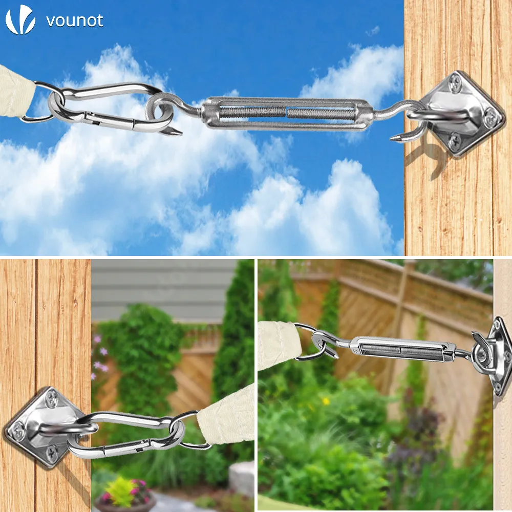 VOUNOT Kit Fissaggio Vela Ombreggiante Inox 24 Pezzi