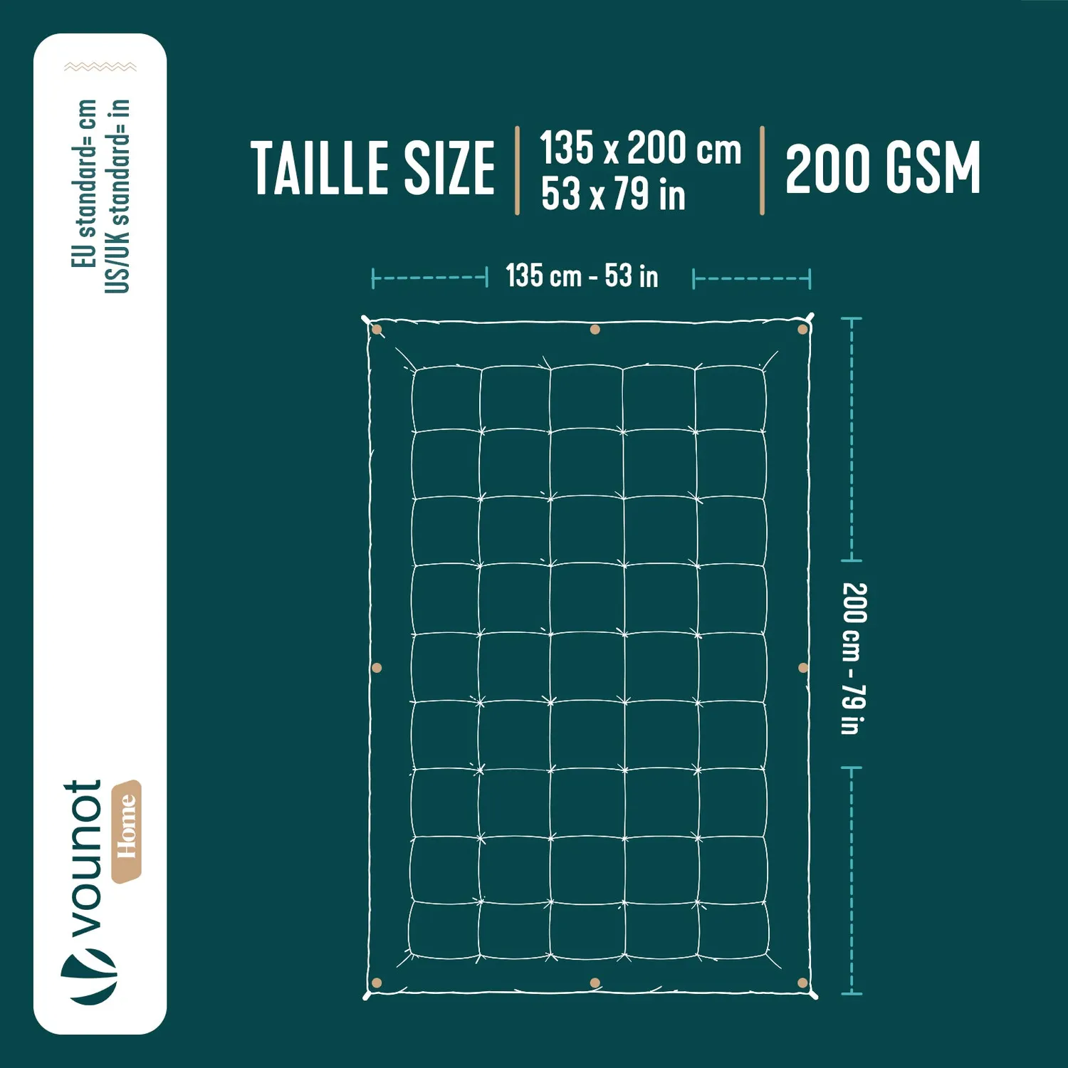Vounot Piumino Leggero 200gsm 135x200cm Bianco Estivo