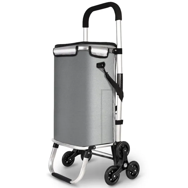 Vounot carrello spesa saliscale isotermico 58L grigio