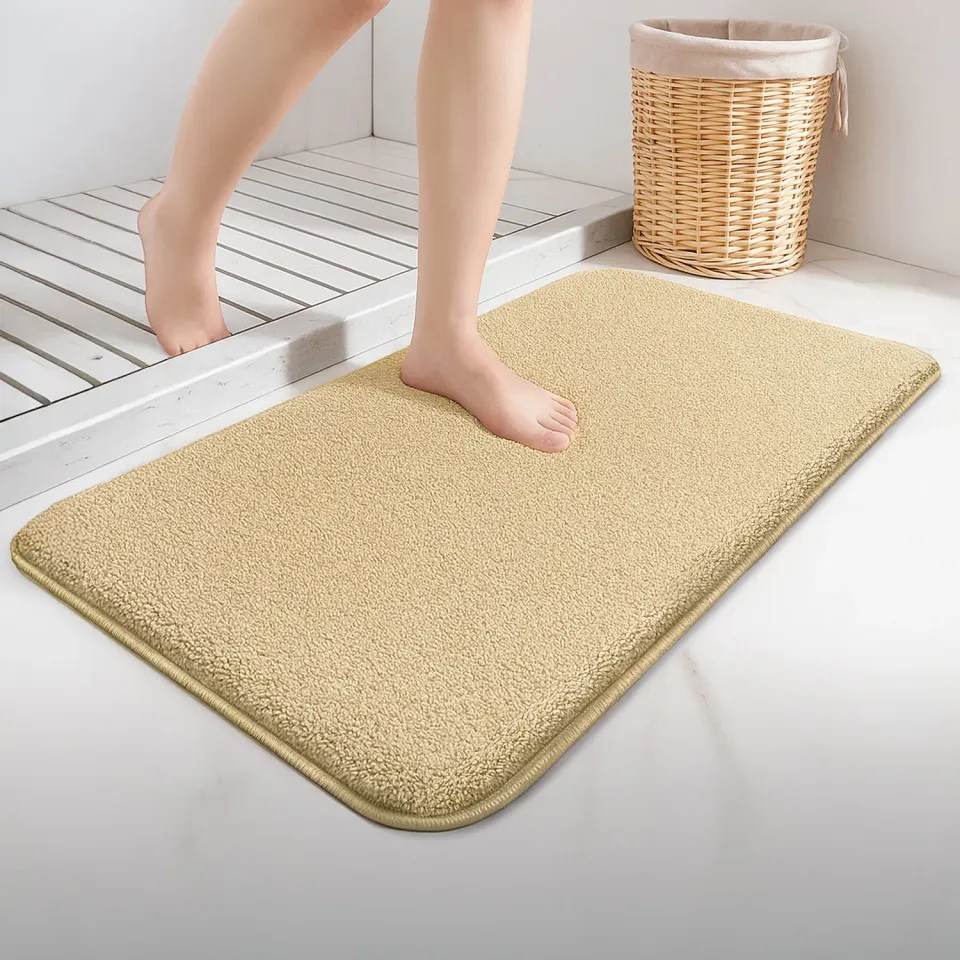 Vounot tappeto bagno antiscivolo microfibra 60x110 cm beige