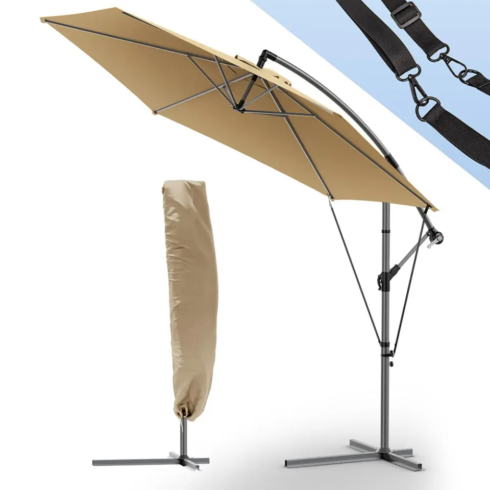 Vounot Ombrellone Decentrato 3m Kaki con Custodia Anti-UV