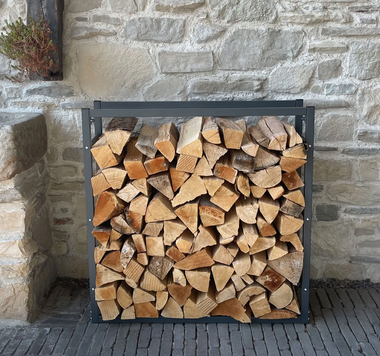 QUICK STAR portalegna metallo 90x25x90 cm antracite da esterno