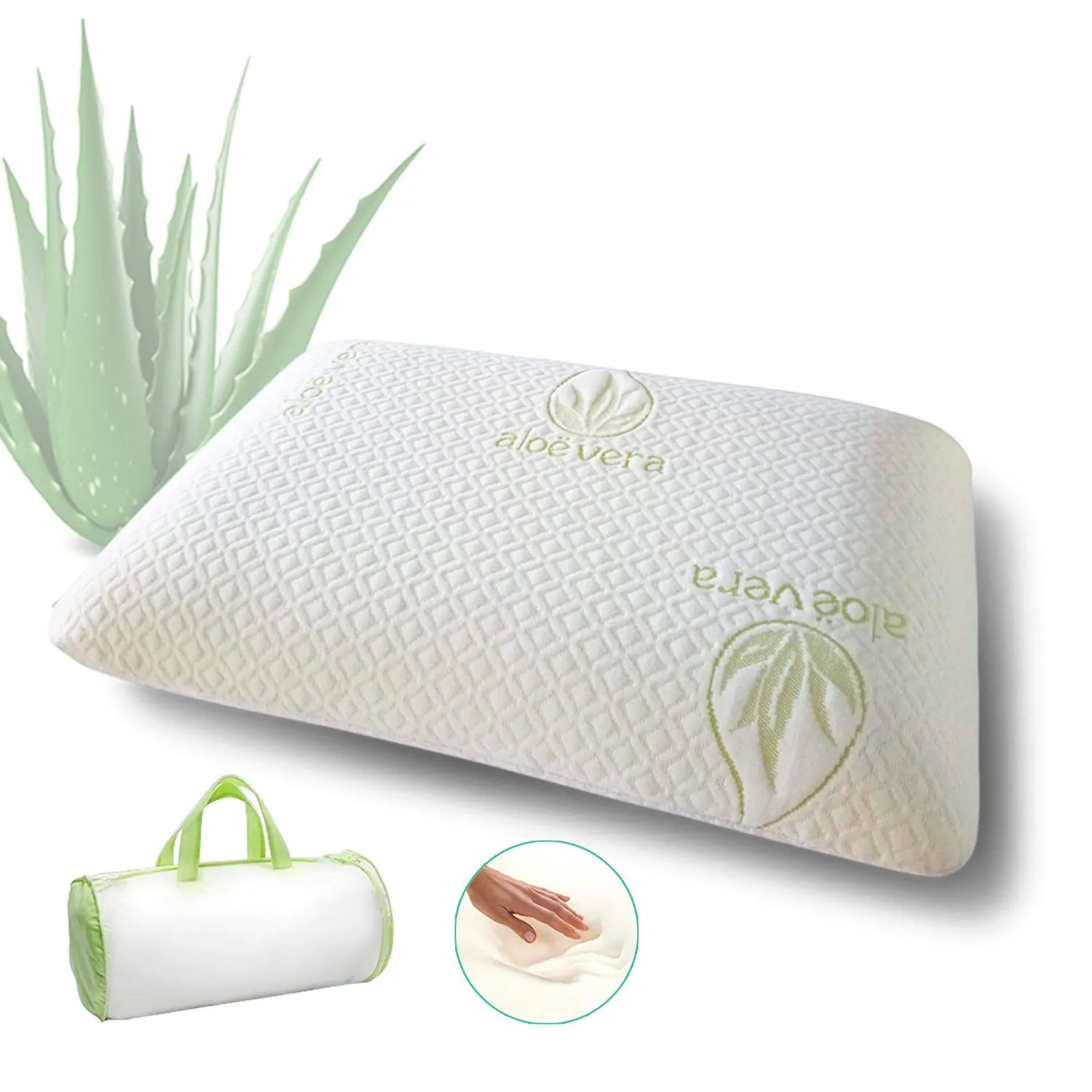 Vounot Cuscino Memory Foam Aloe Vera 60x40 cm ipoallergenico