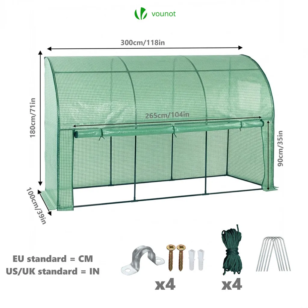 VOUNOT Serra Giardino Murale Verde 300x100x180 cm