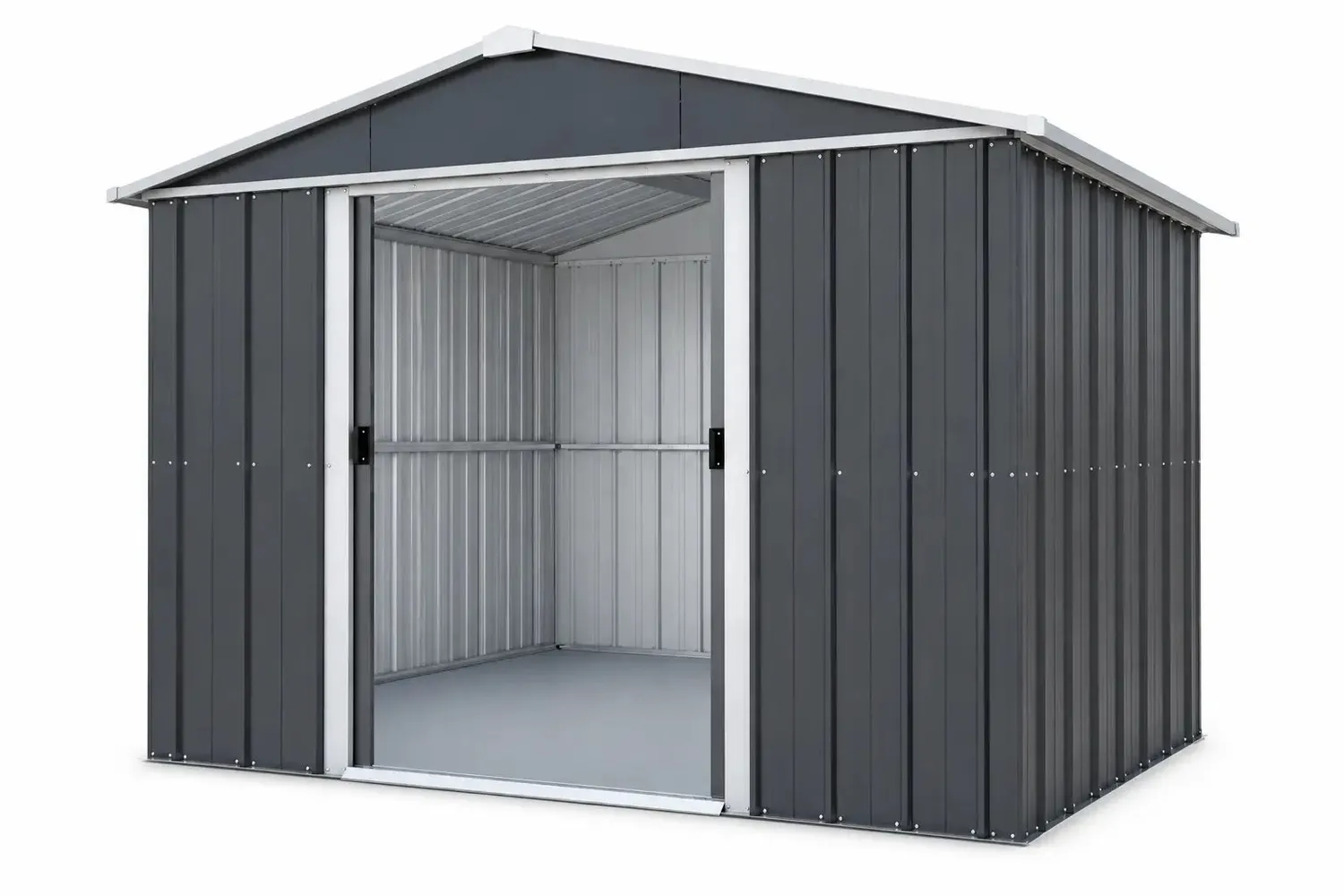 Yardmaster Castleton Apex 10x8 capanno metallo grigio