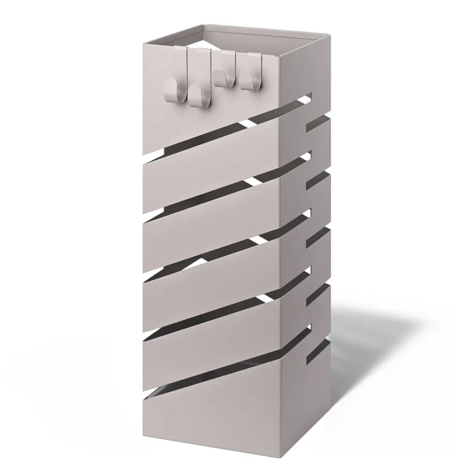VOUNOT Portaombrelli metallo beige 15,5 cm motivo diagonale