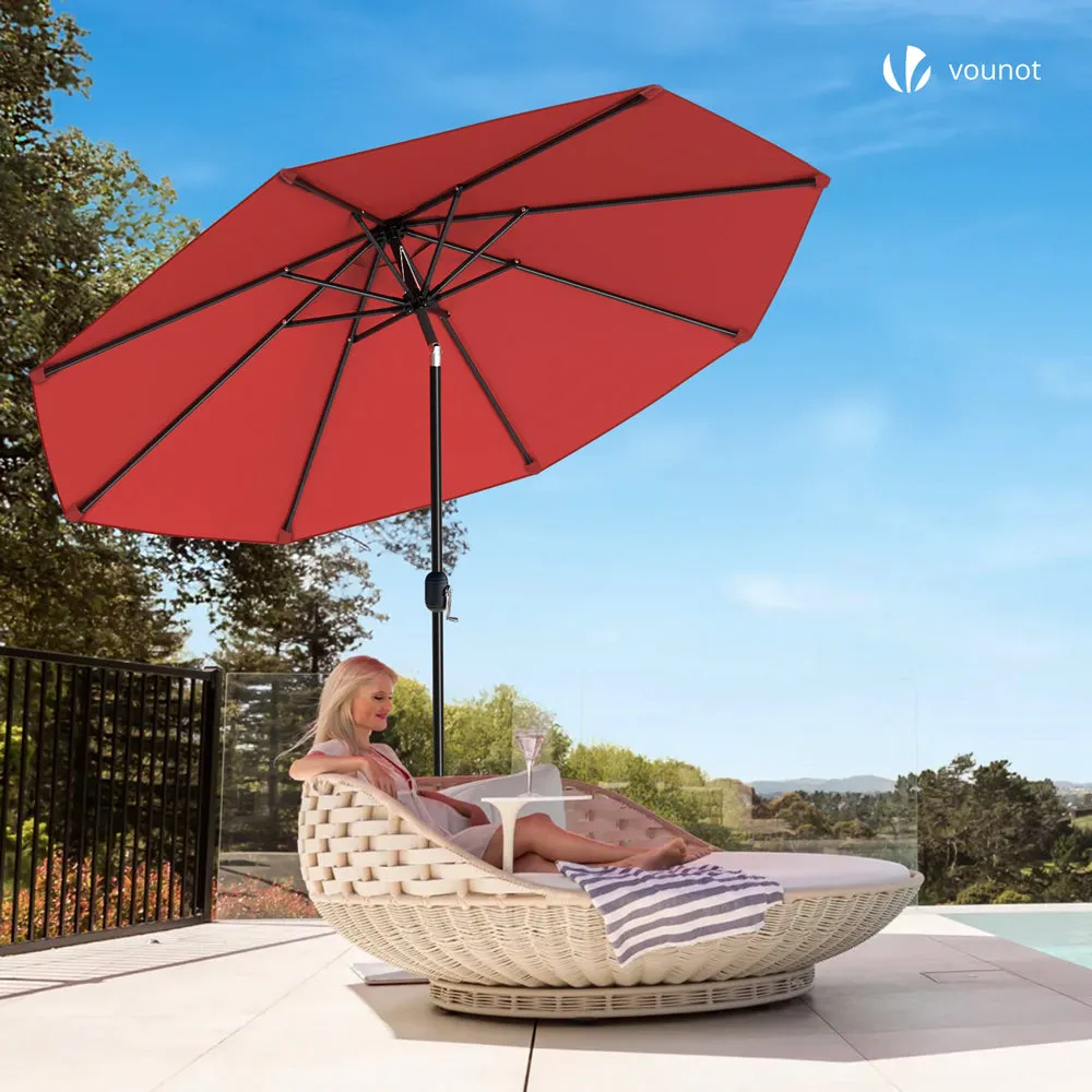 Vounot Ombrellone Inclinabile 2,7 m Rosso con Custodia Anti-UV