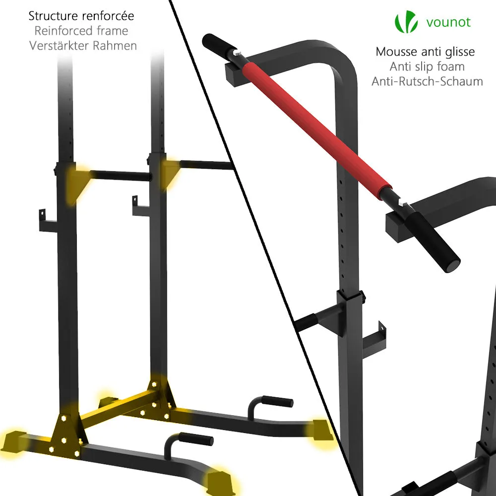 VOUNOT Stazione trazioni multifunzione 152-194 cm acciaio