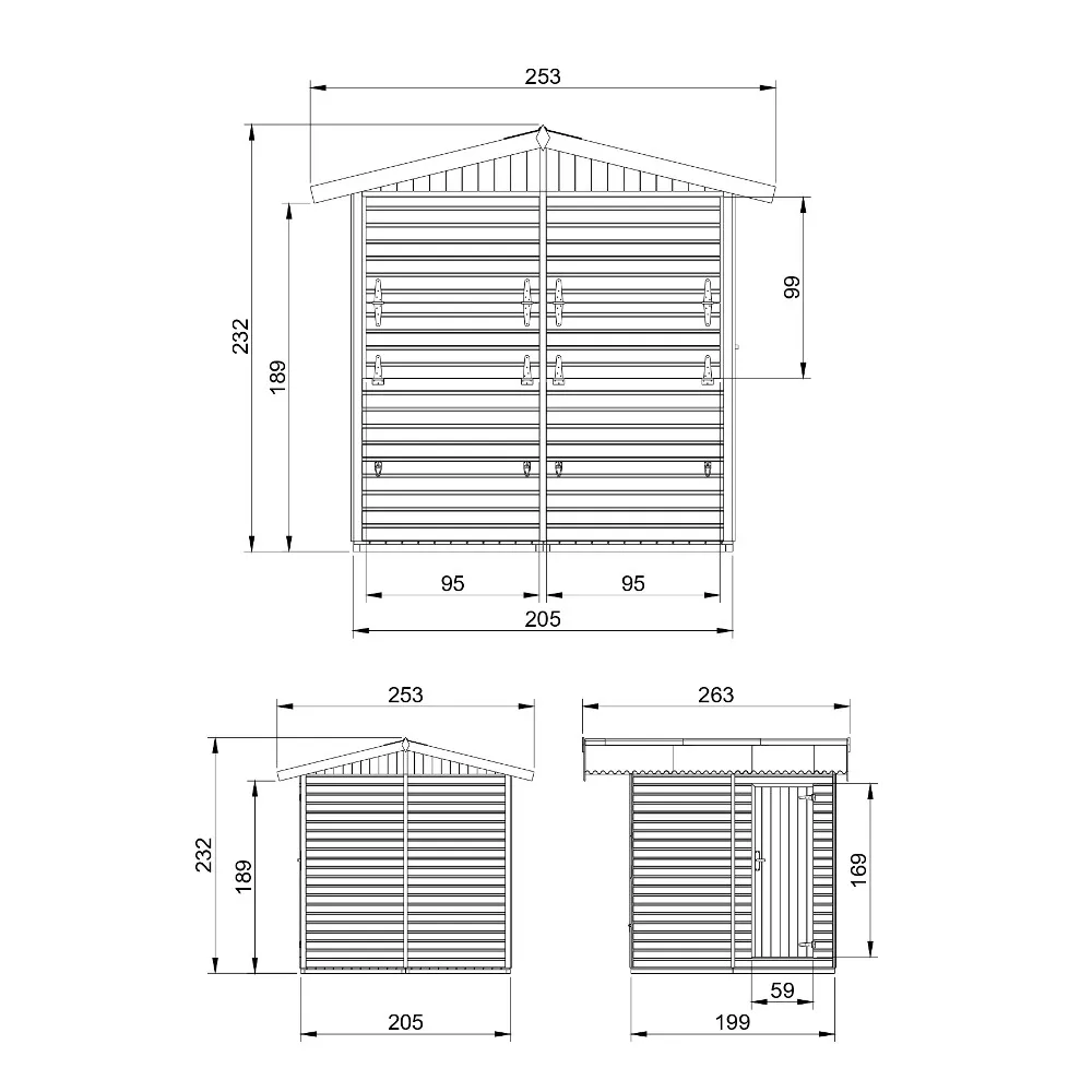 Timbela M149 chiosco in legno 4 m2 due sportelli mercato