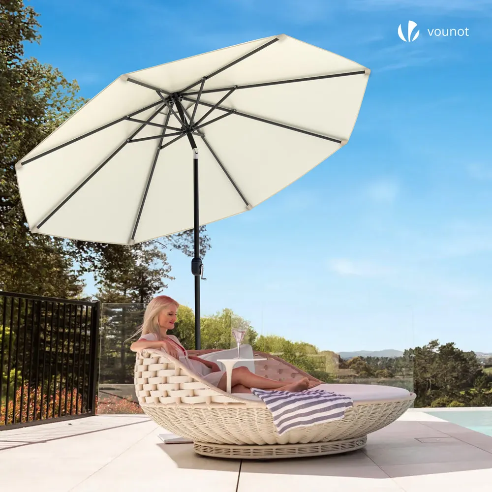 VOUNOT ombrellone inclinabile 2,7 m beige anti UV con custodia
