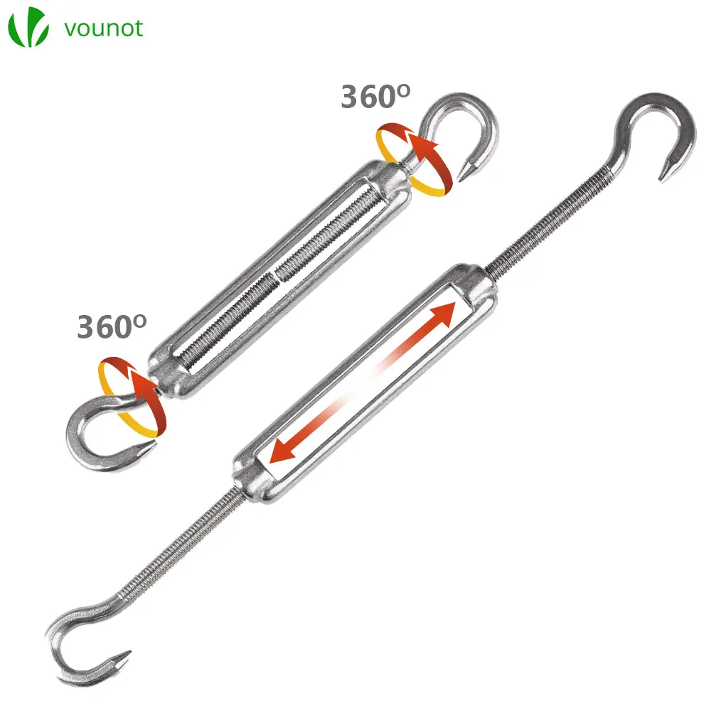 VOUNOT Kit Fissaggio Vela Ombreggiante Inox 24 Pezzi