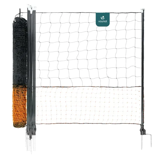 Vounot rete recinto polli PE con paletti 30 m arancione