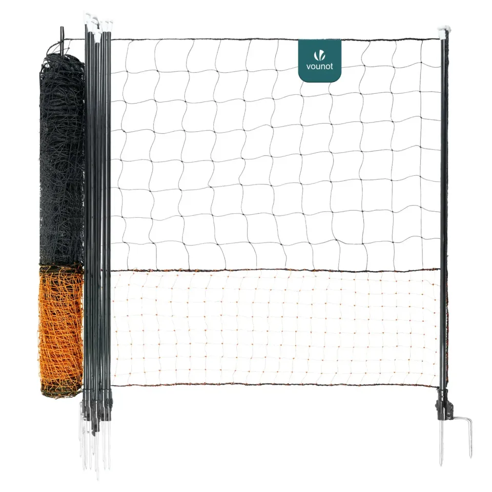 Vounot rete recinto polli PE con paletti 30 m arancione