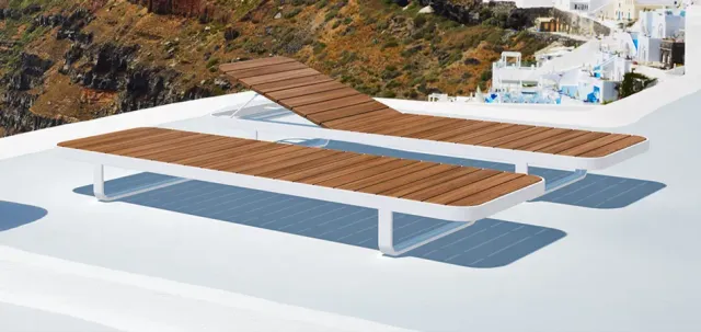 Progetto Esterno Lettini lettino giardino alluminio teak