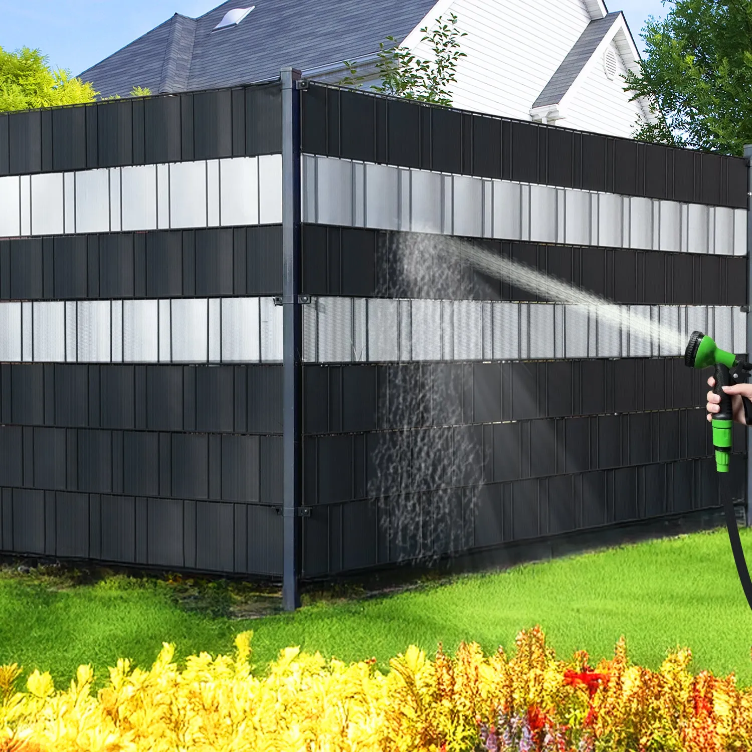Vounot strisce frangivista PVC 19cm x 70m nere 450 g