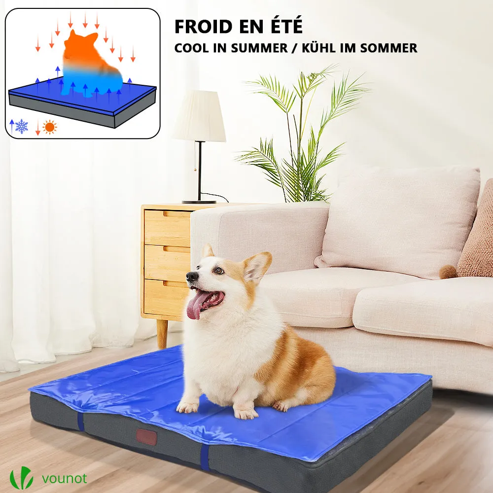 Vounot Materasso per Cani 91x70x9 cm con Tappetino Gel