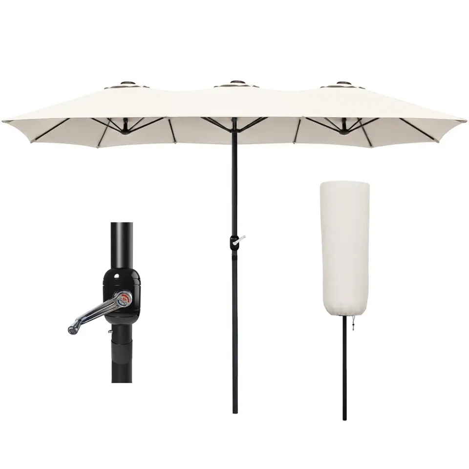 Vounot doppio ombrellone giardino 270x460 beige anti-UV