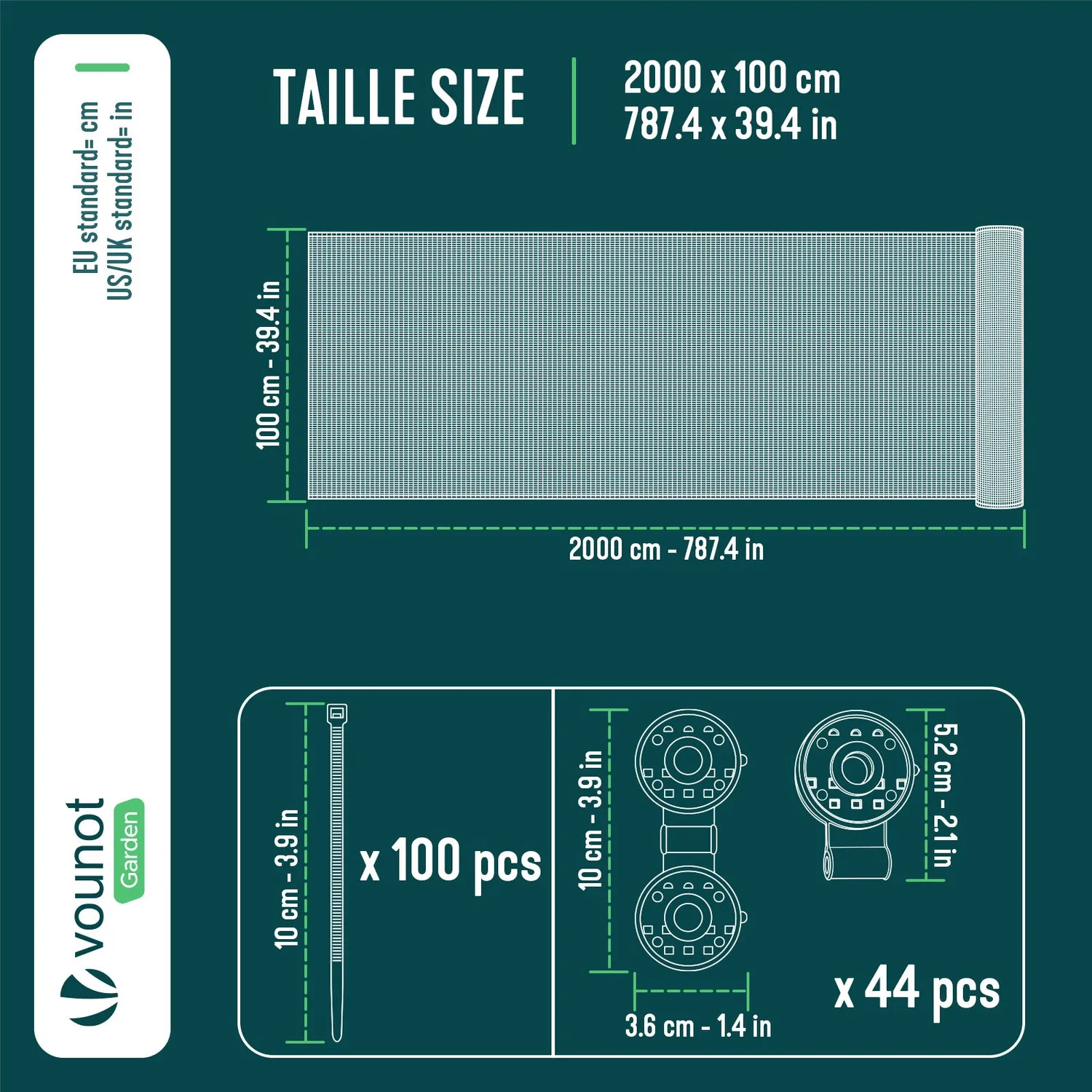 Vounot telo frangivista HDPE antracite 1x20 m 90 g/mq
