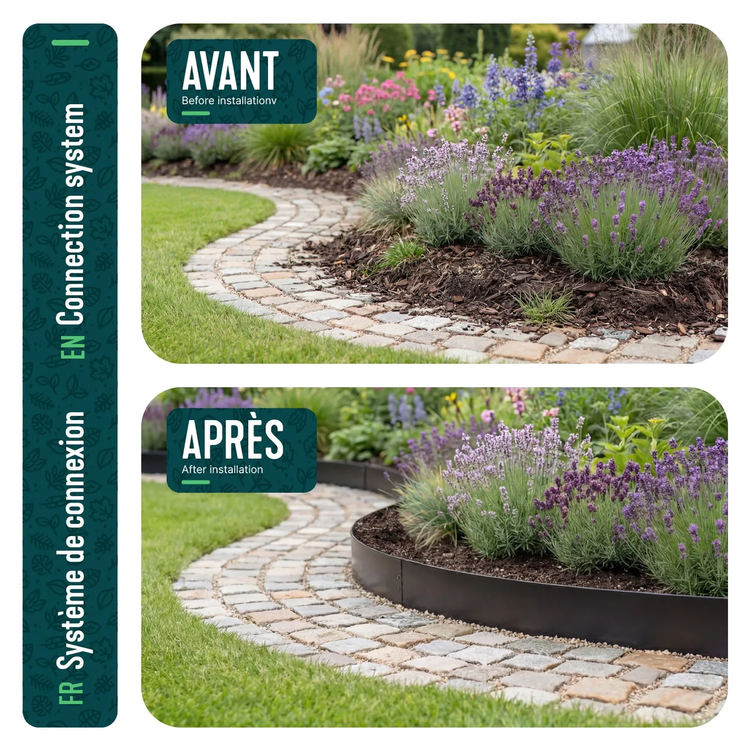 Vounot Bordura Giardino Metallo 30m Marrone 18cm