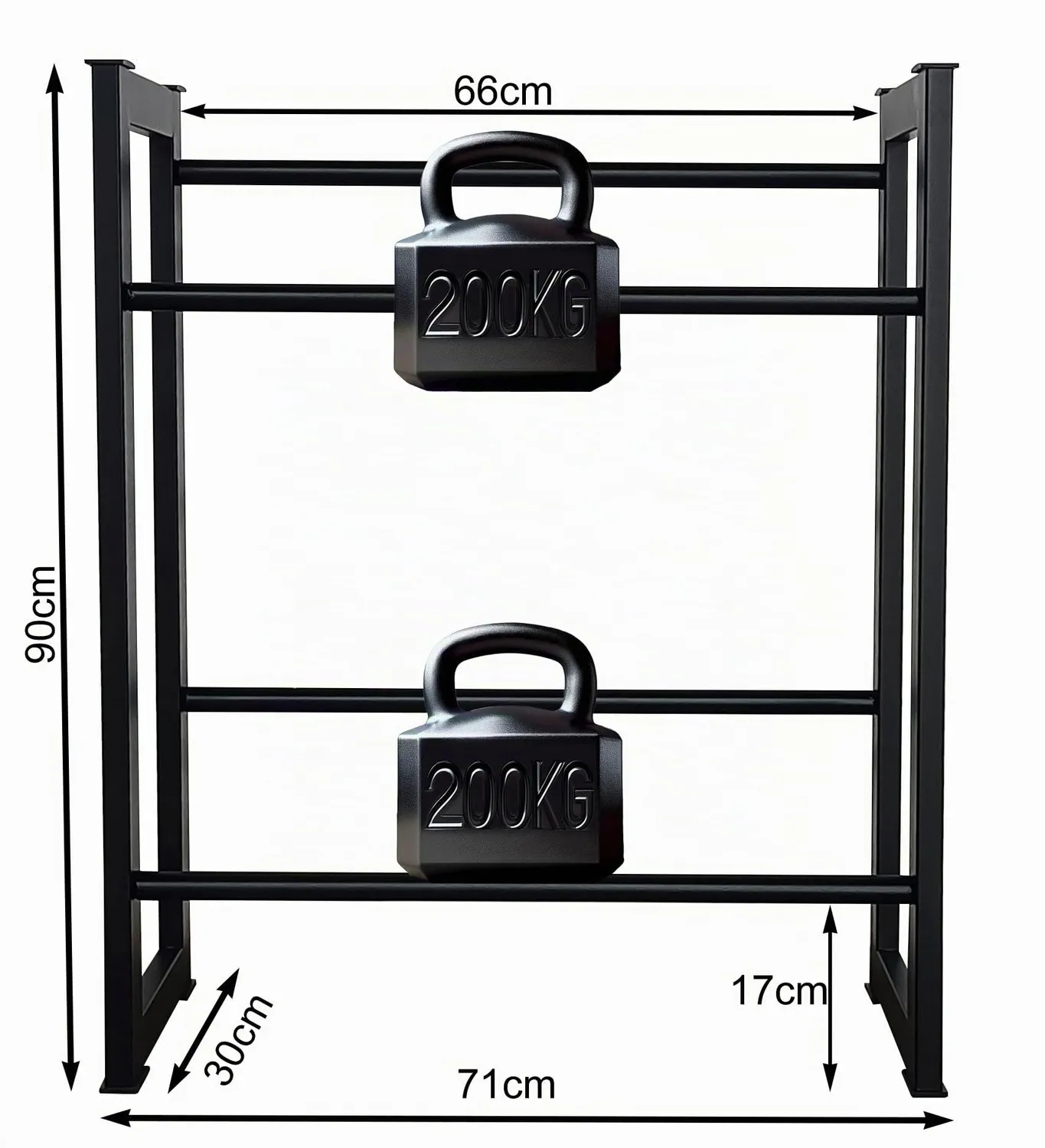 QUICK STAR Scaffale Casse 71x30x90 cm 4 Casse Nero