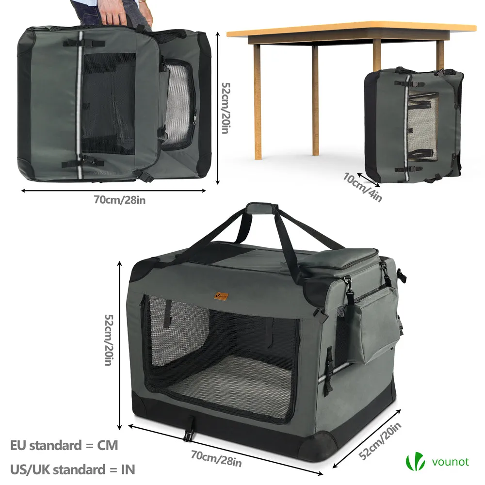 Vounot borsa trasporto cane gatto 70x52x52 grigia pieghevole