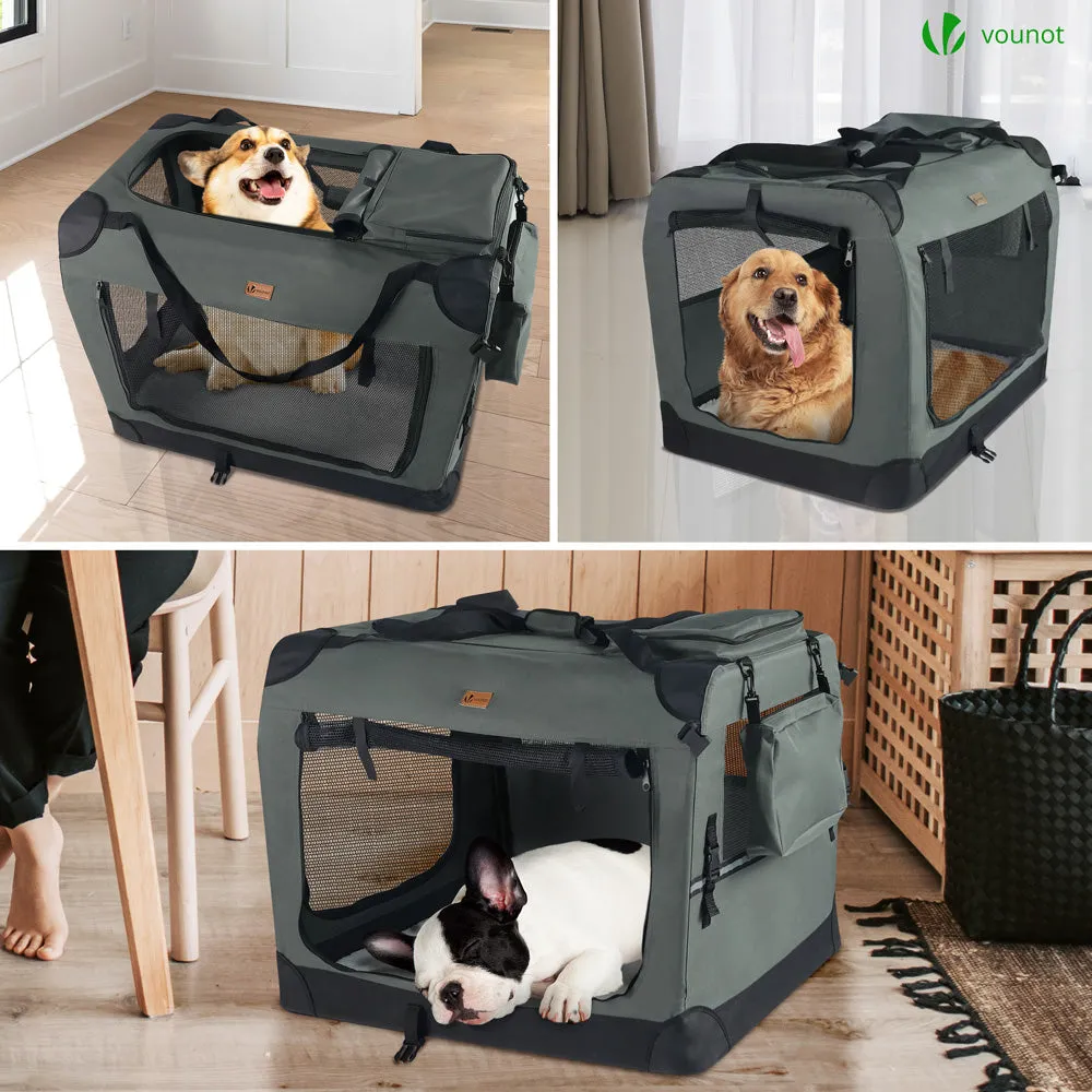 Vounot borsa trasporto cane gatto 70x52x52 grigia pieghevole