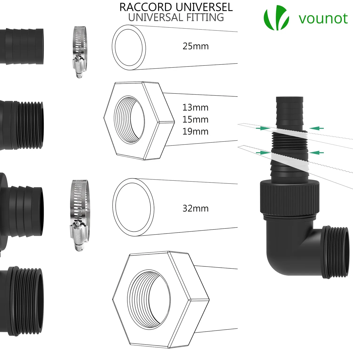 Vounot Pompa Sommersa Acque Sporche 14000 L/h 750W