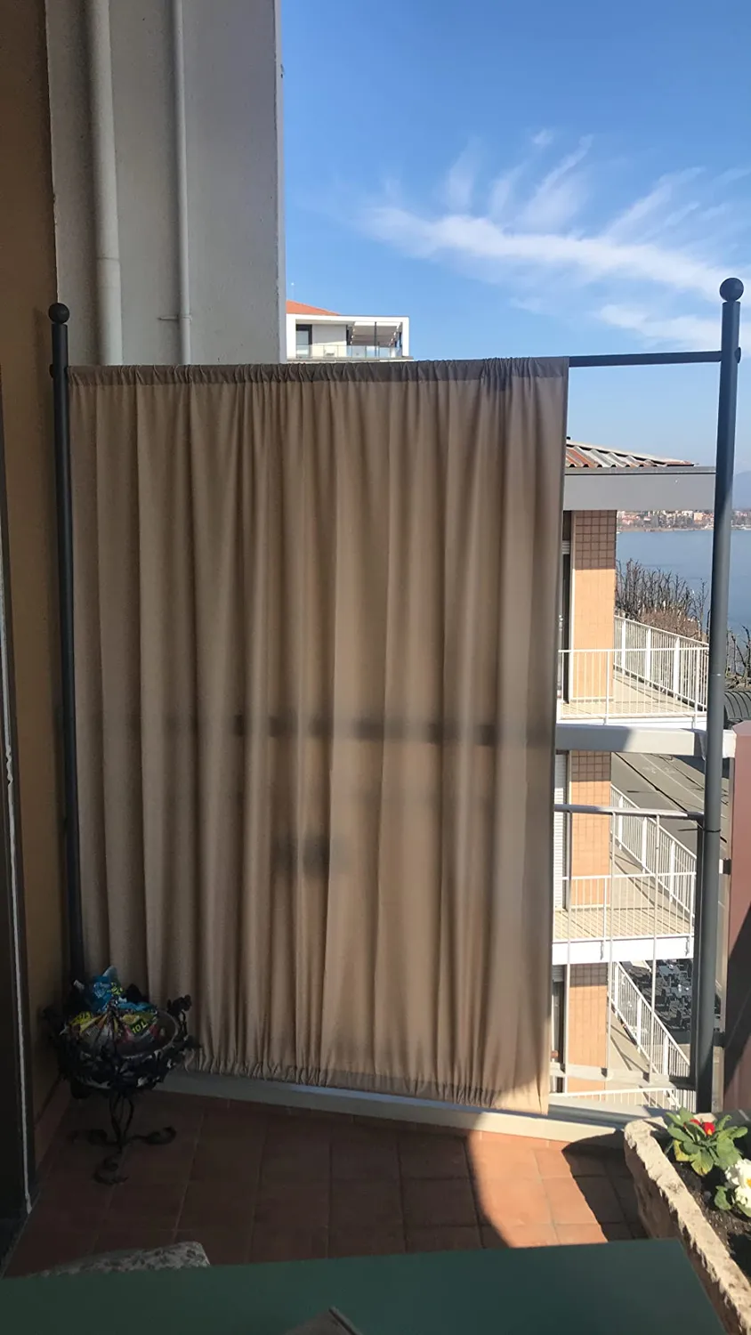 QUICK STAR 180x78 cm divisorio tessuto grigio da balcone