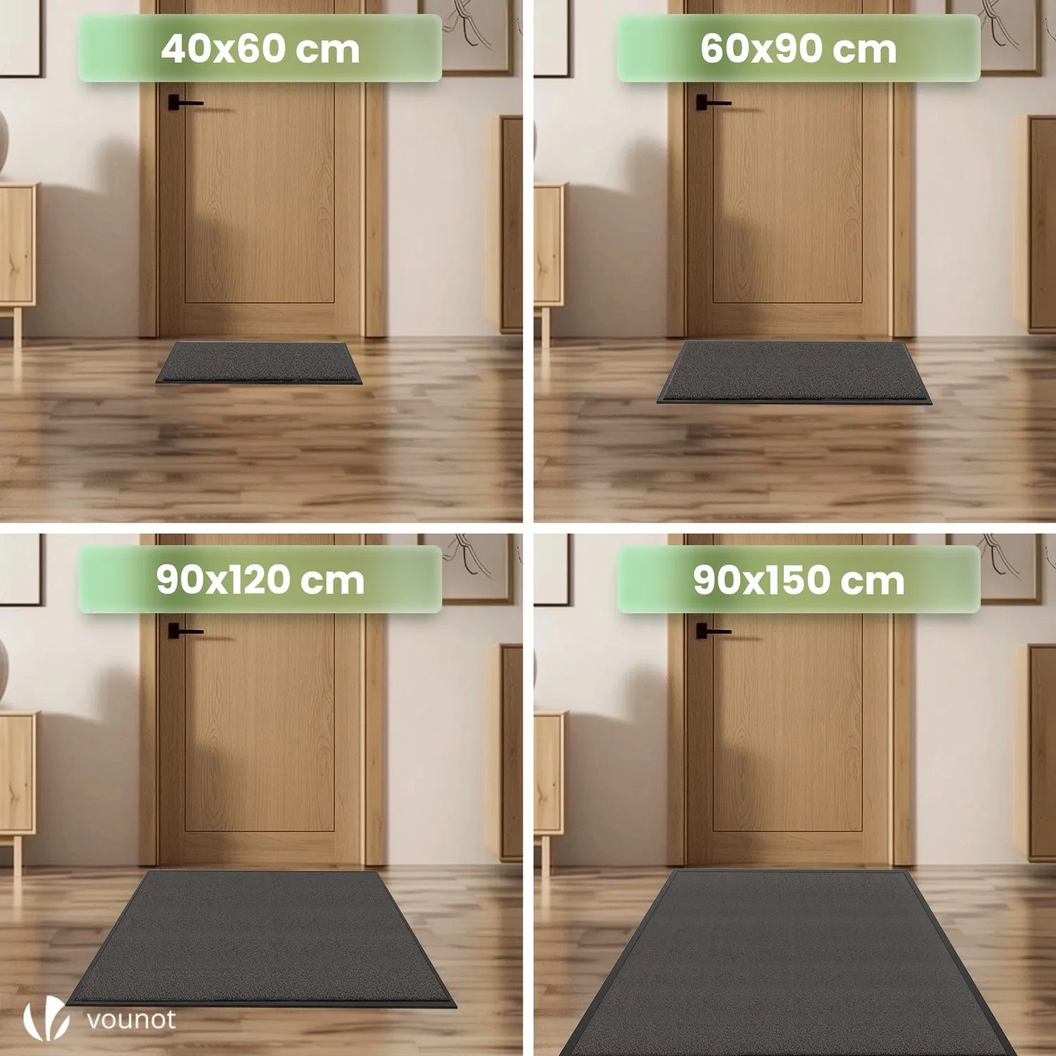 VOUNOT zerbino ingresso 40x60 cm antracite antiscivolo