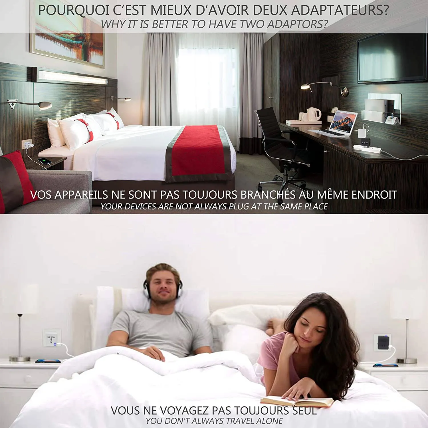 Vounot Adattatore Viaggio Universale 150 Paesi 2pz con USB