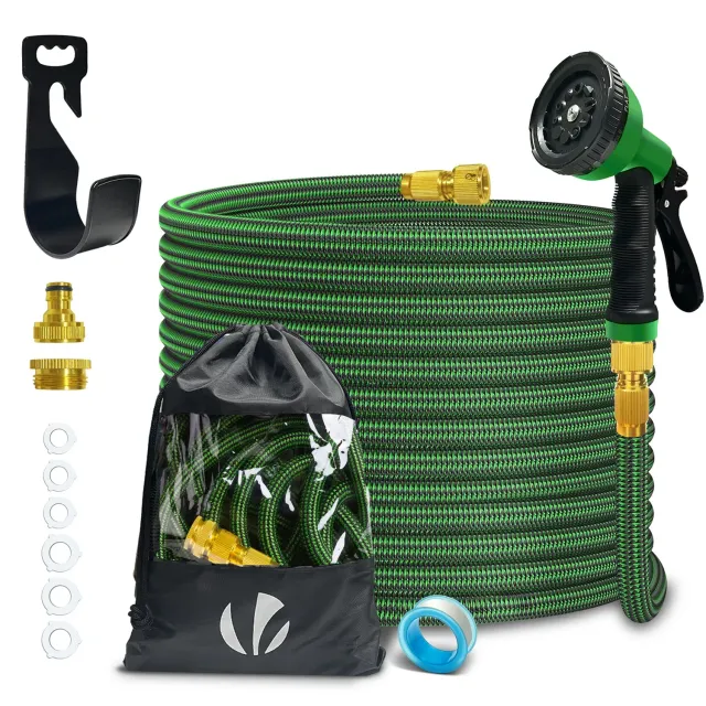 VOUNOT tubo giardino estensibile verde 15 m 10 getti