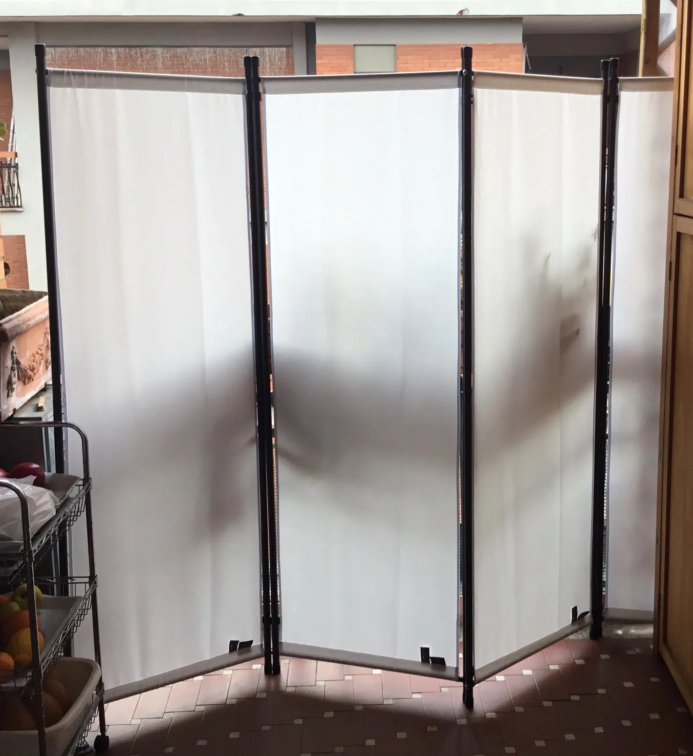 QUICK STAR paravento 3 pannelli 170x165 cm beige da esterno