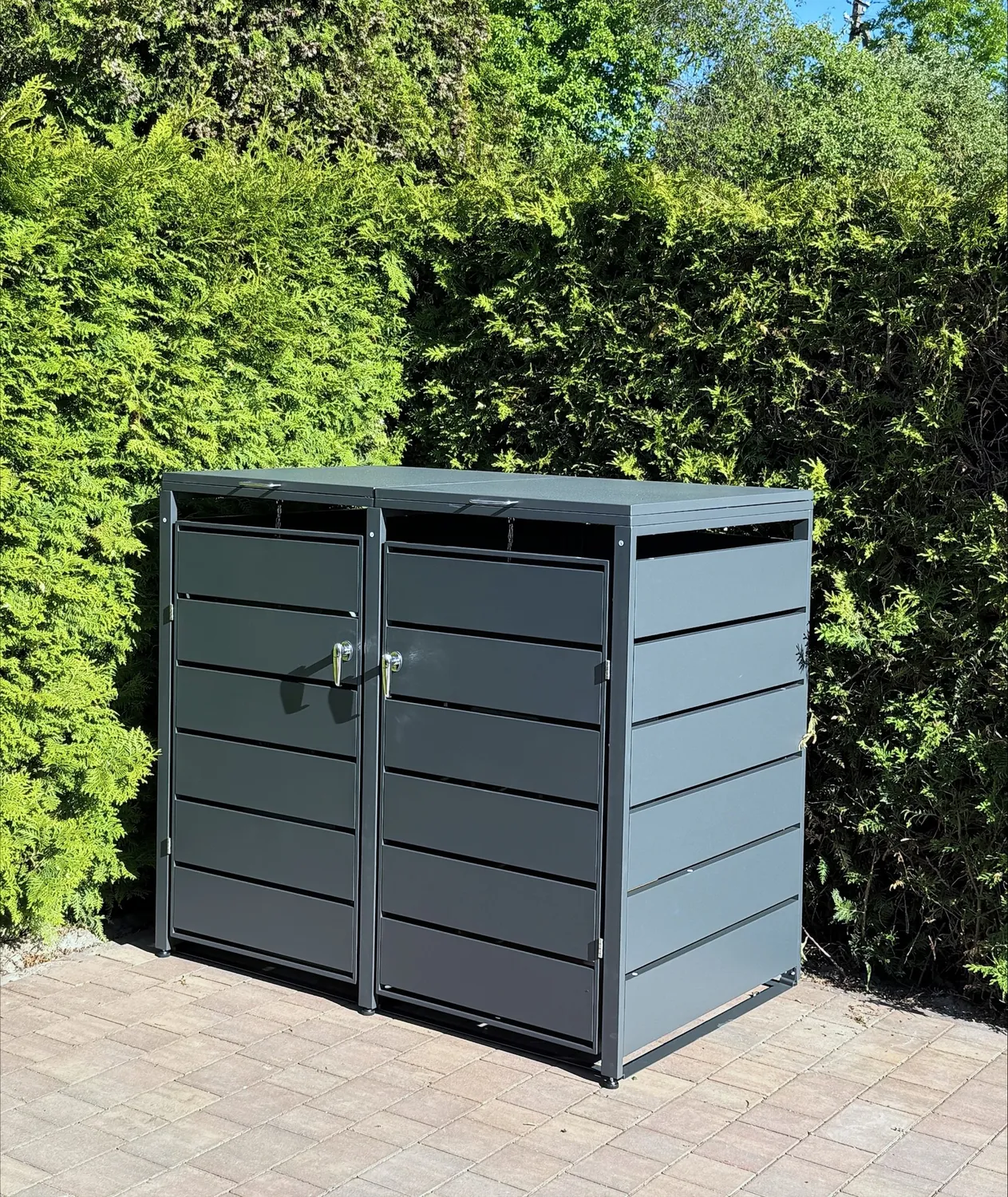 Timbela M802-2K box copribidoni acciaio 2x240L antracite