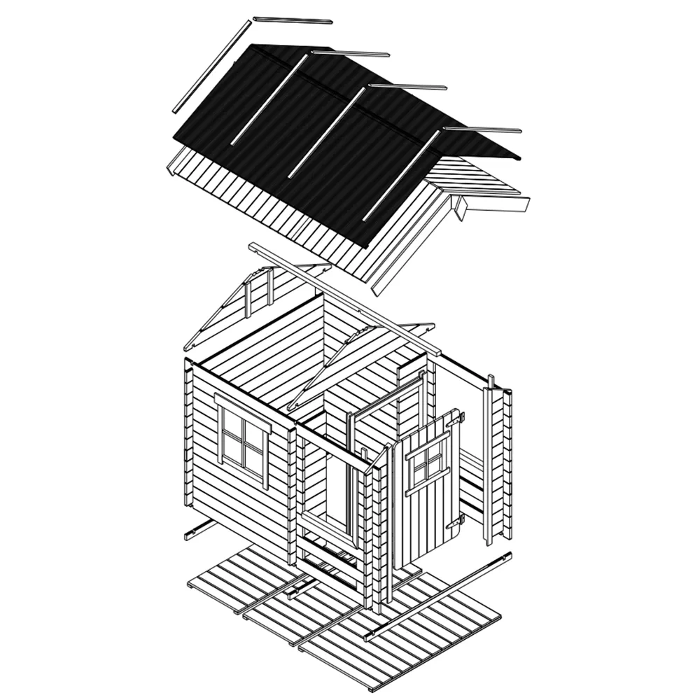 Timbela M501A casetta bambini legno 130x164 certificata