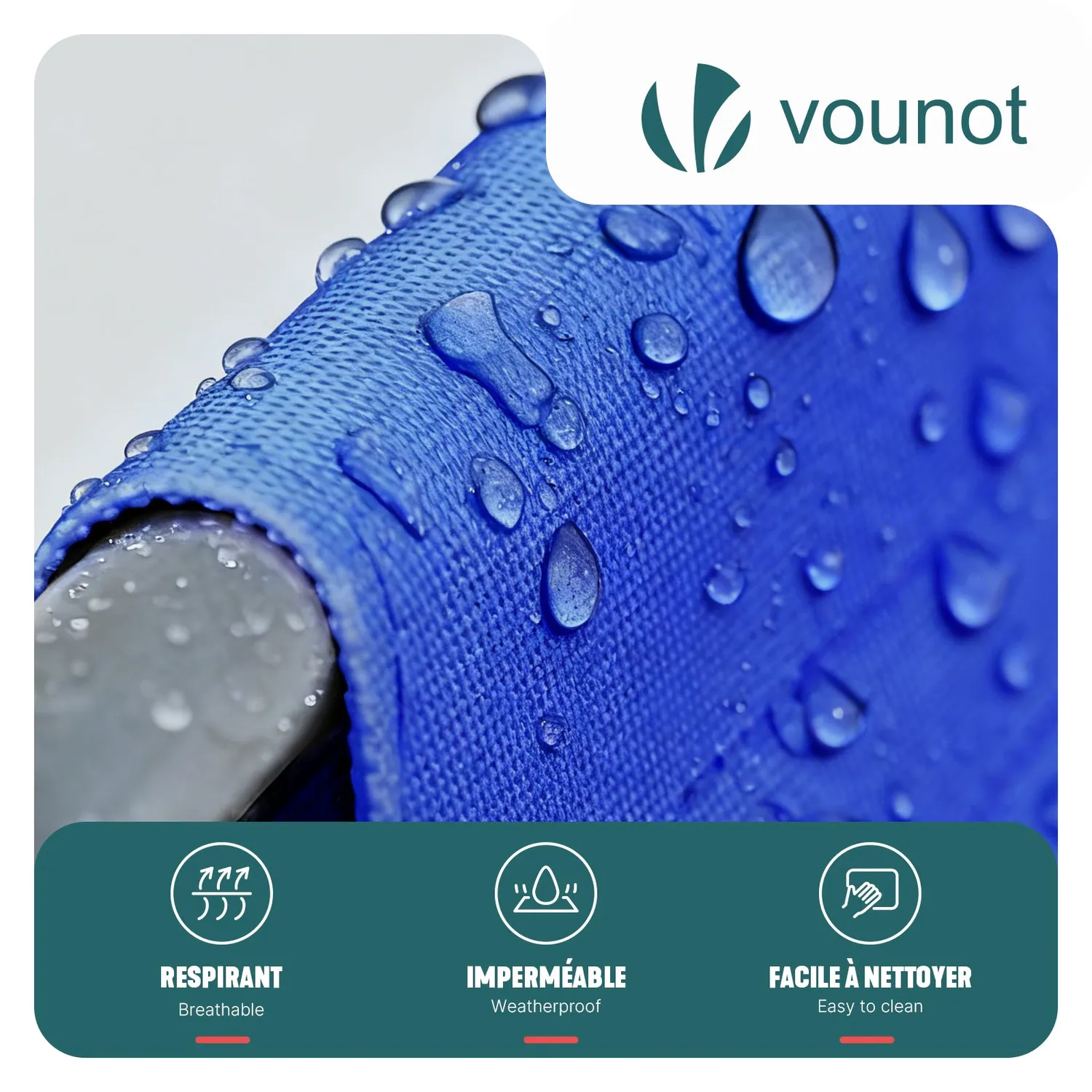 VOUNOT Sdraio Pieghevole con Parasole Blu 2 Pezzi