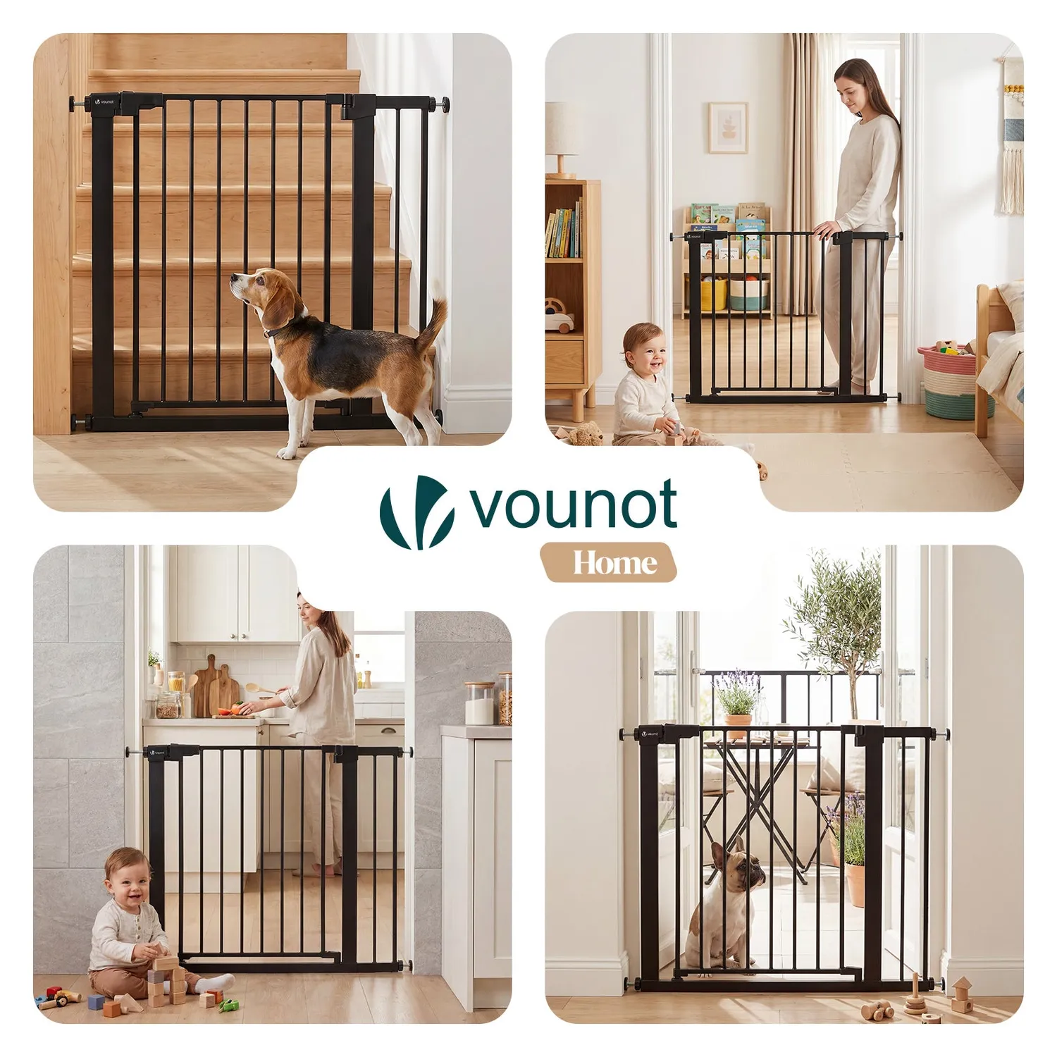 VOUNOT Cancelletto Sicurezza Nero 89-96cm Senza Forare