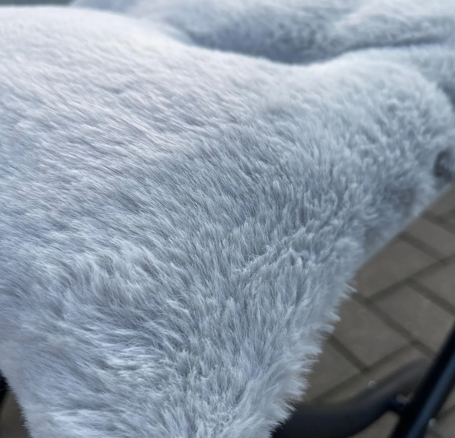 Quick Star poggiapiedi pieghevole peluche grigio 44x41x37